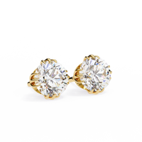 Sunlit Bloom Round Lab Grown Diamond Earrings - Ophiratbf