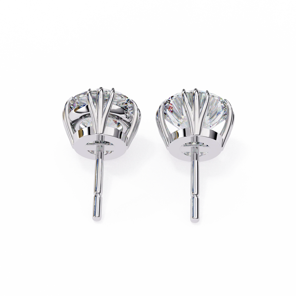Sunlit Bloom Round Lab Grown Diamond Earrings - Ophiratbf
