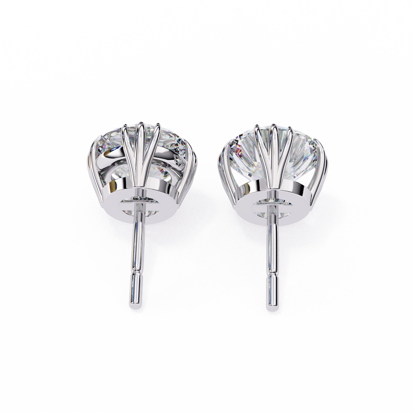 sunlit bloom round lab grown diamond earrings