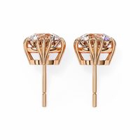 Sunlit Bloom Round Lab Grown Diamond Earrings - Ophiratbf