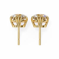 Sunlit Bloom Round Lab Grown Diamond Earrings - Ophiratbf