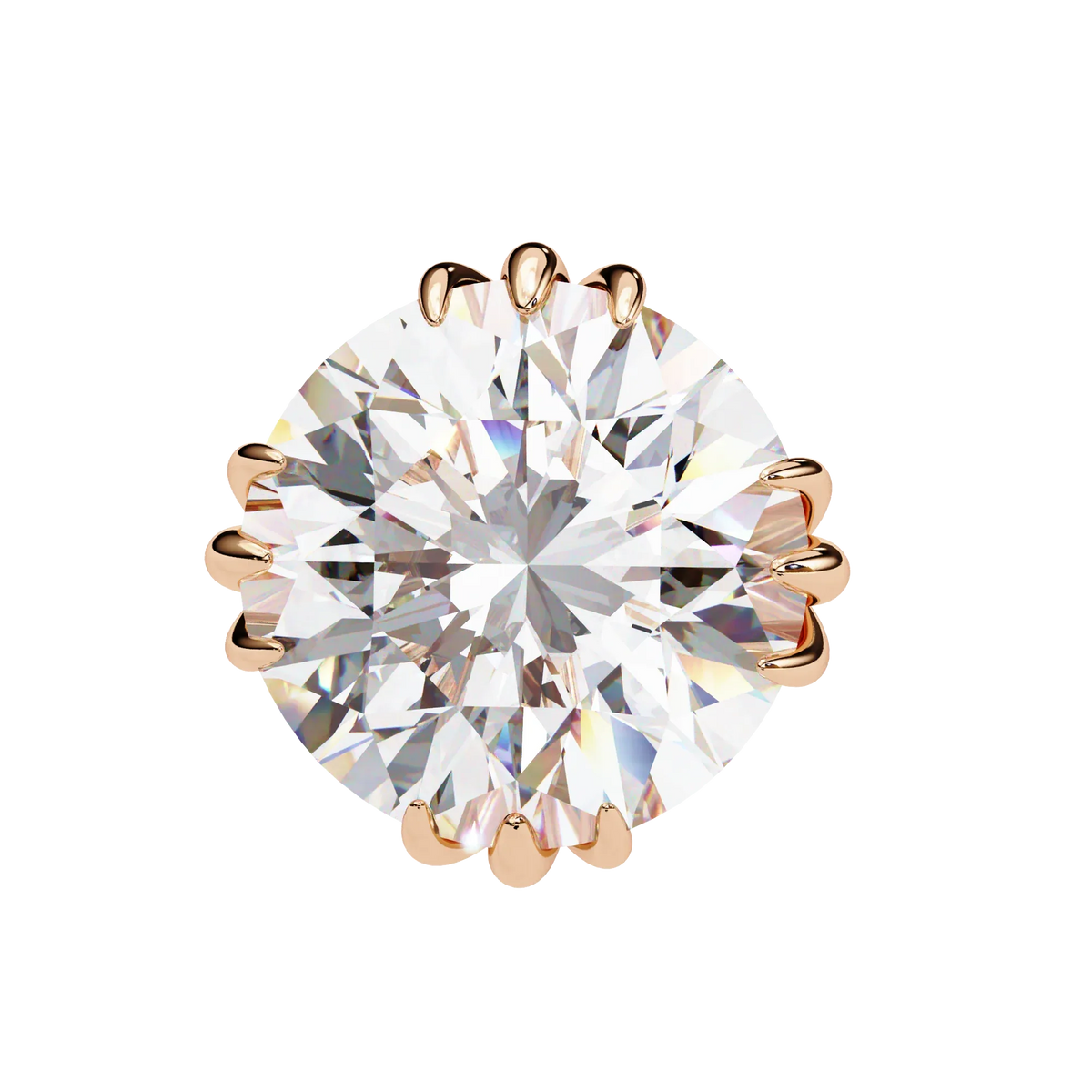 Sunlit Bloom Round Lab Grown Diamond Earrings - Ophiratbf