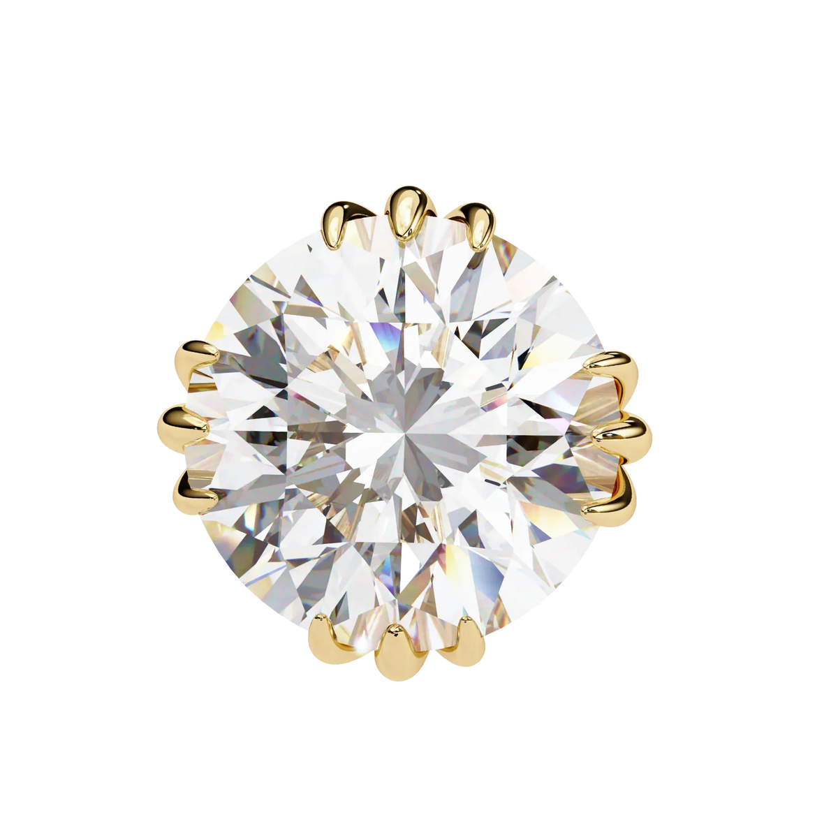 Sunlit Bloom Round Lab Grown Diamond Earrings - Ophiratbf