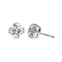 Sunlit Bloom Round Lab Grown Diamond Earrings - Ophiratbf