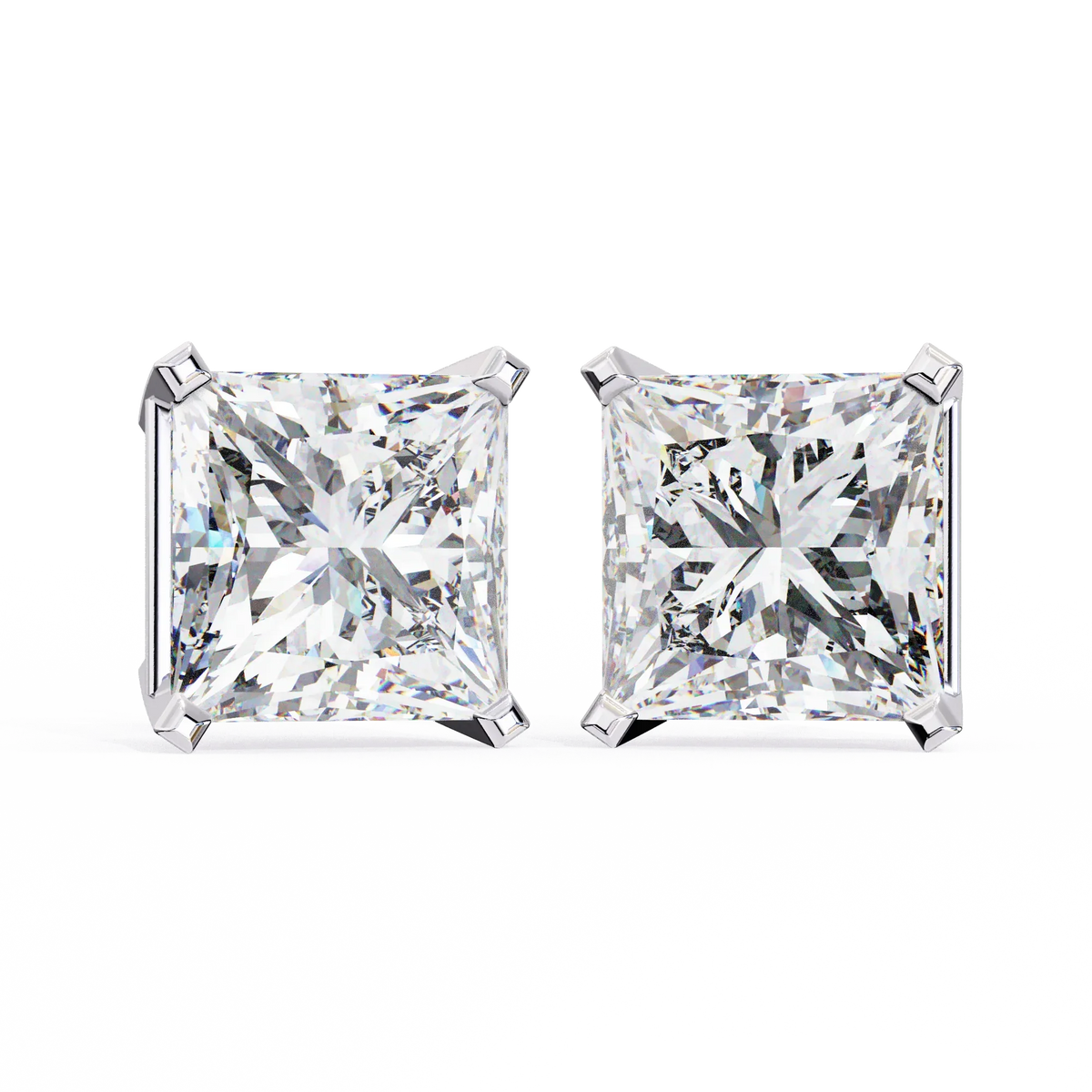 Pure Elegance Princess Lab Grown Diamond Earrings - Ophiratbf