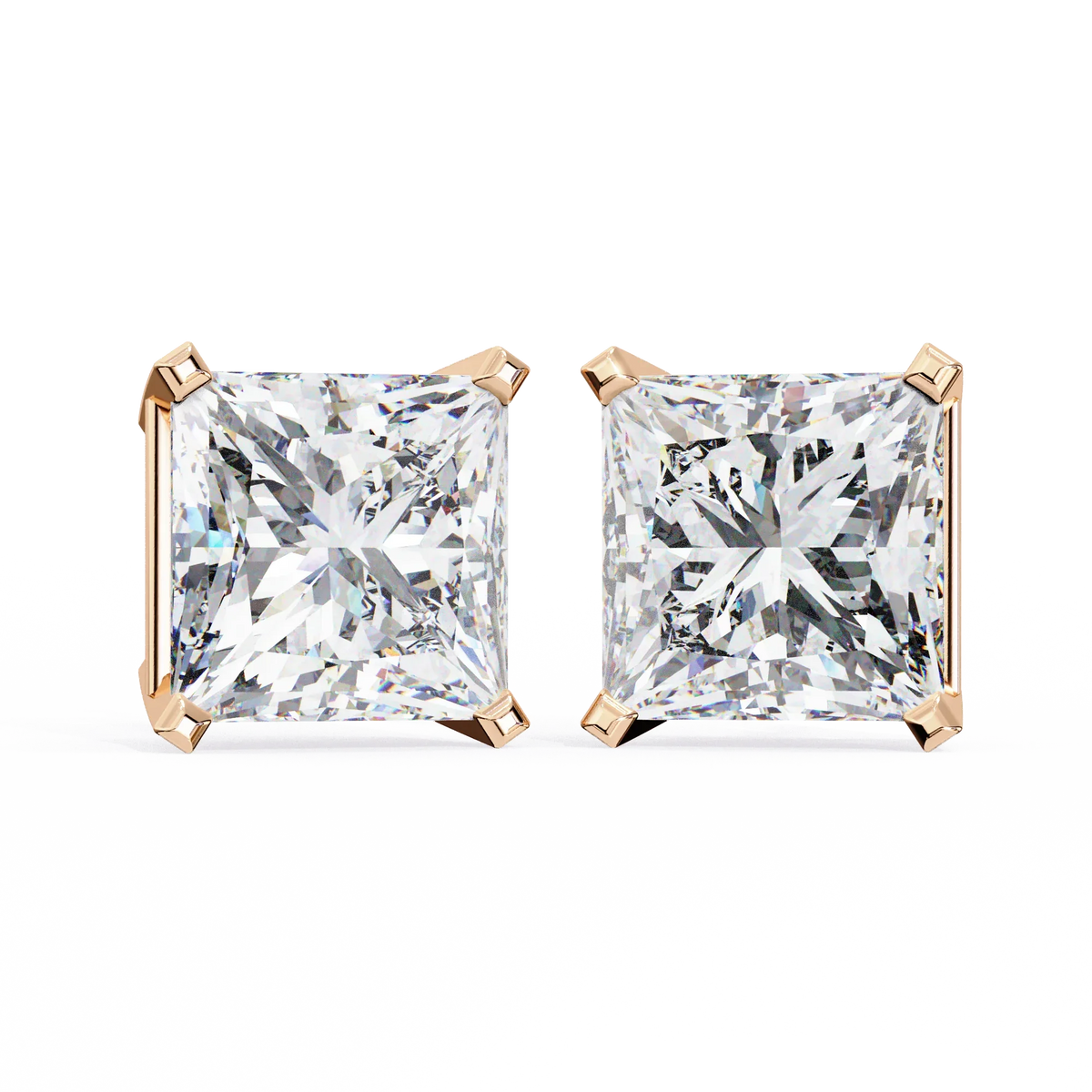Pure Elegance Princess Lab Grown Diamond Earrings - Ophiratbf