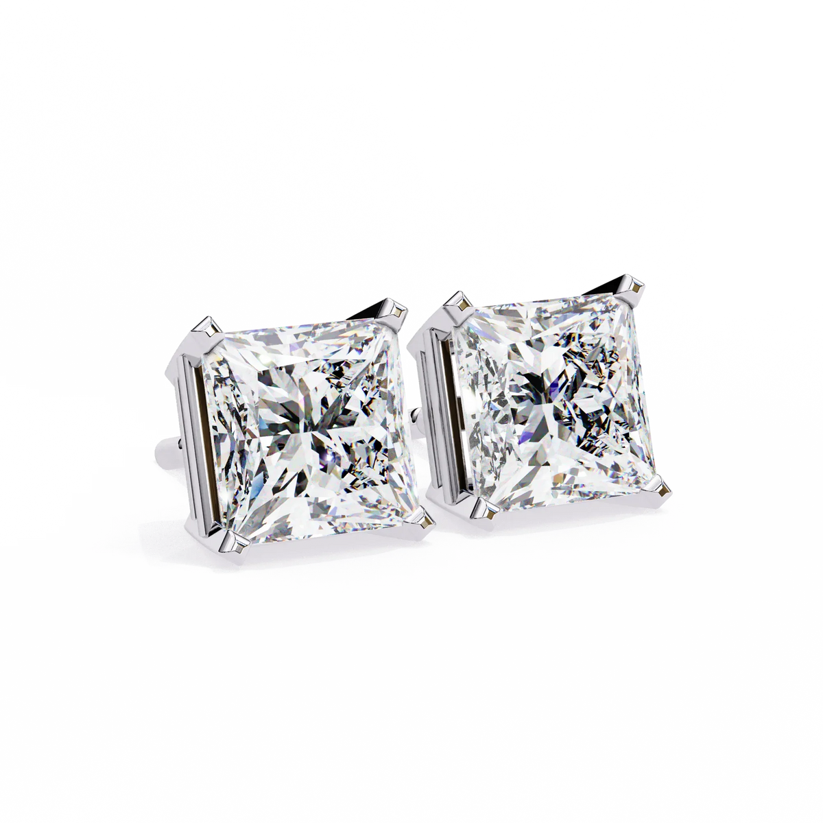Pure Elegance Princess Lab Grown Diamond Earrings - Ophiratbf