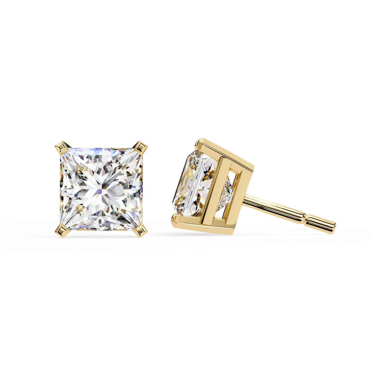 Pure Elegance Princess Lab Grown Diamond Earrings - Ophiratbf