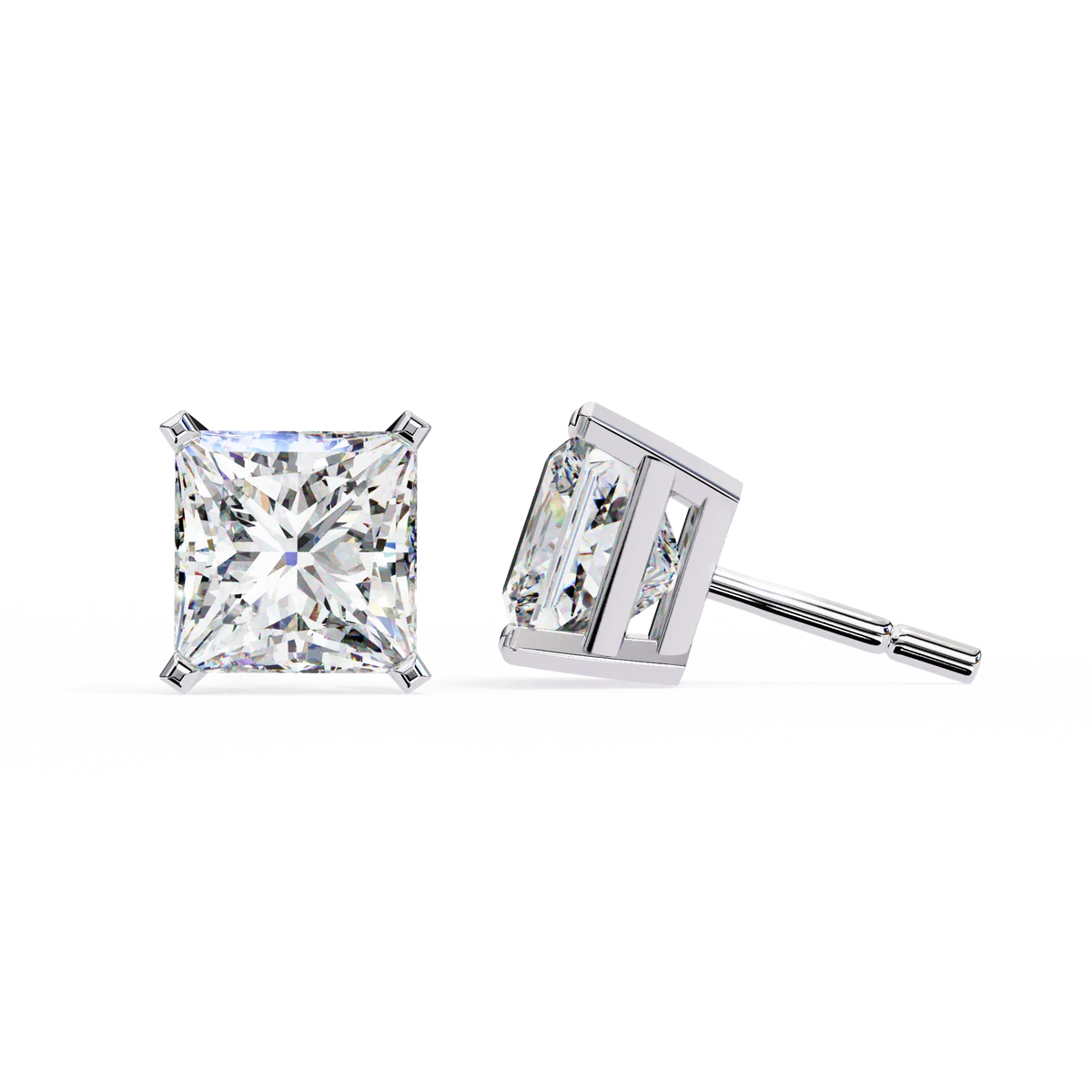 Pure Elegance Princess Lab Grown Diamond Earrings - Ophiratbf
