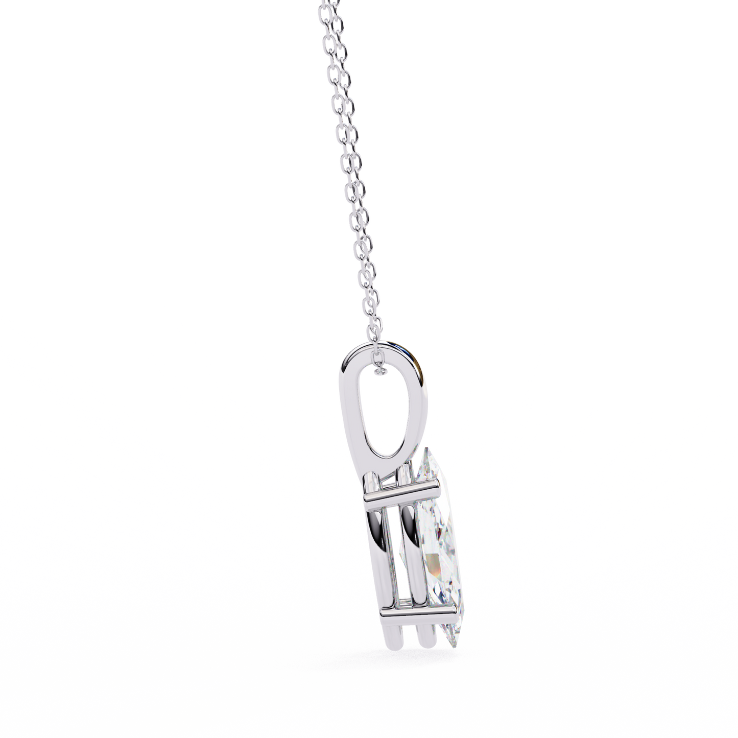 sleek marquise lab-grown diamond necklace