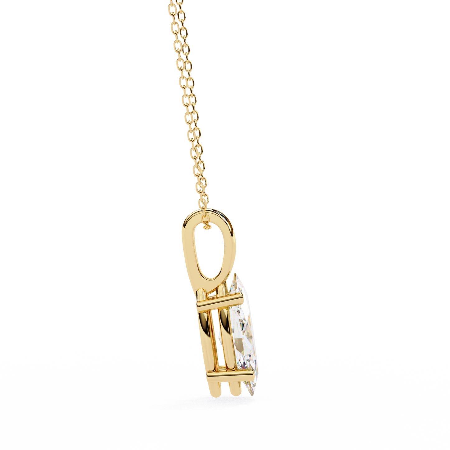 sleek marquise lab-grown diamond necklace