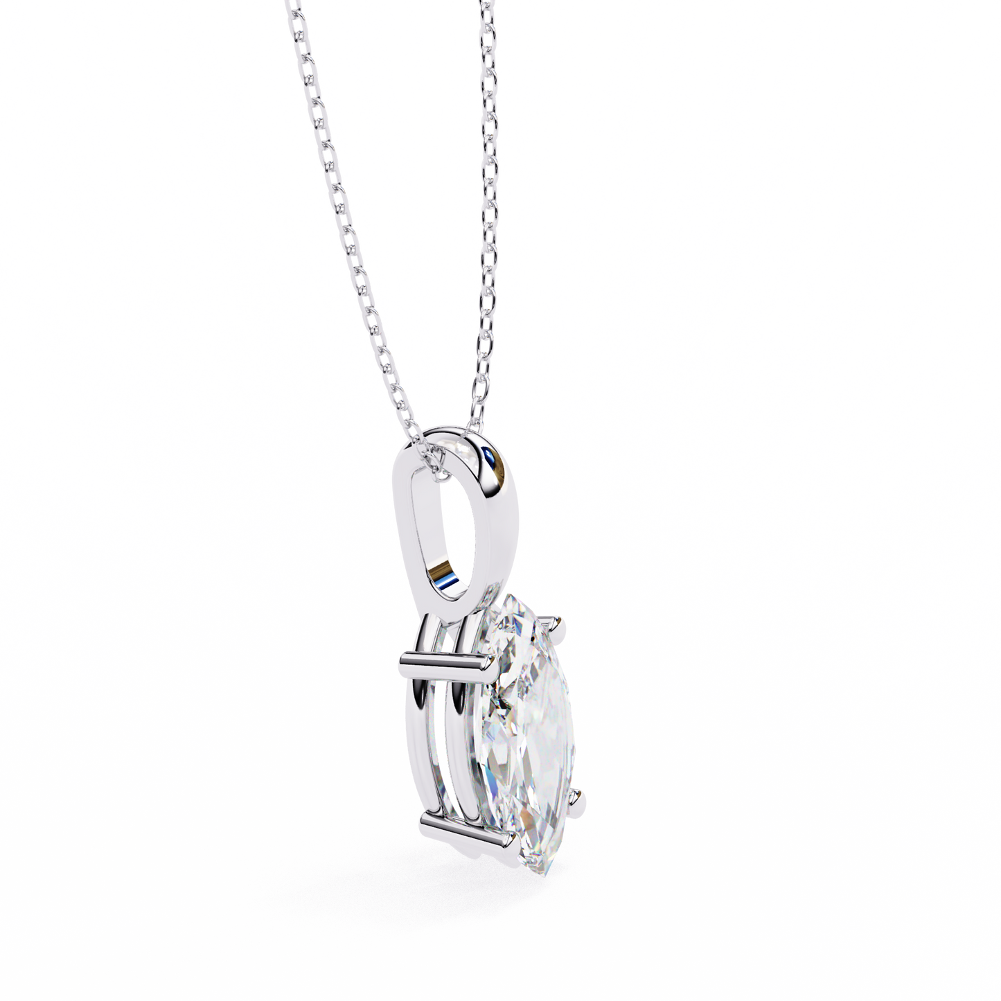 sleek marquise lab-grown diamond necklace