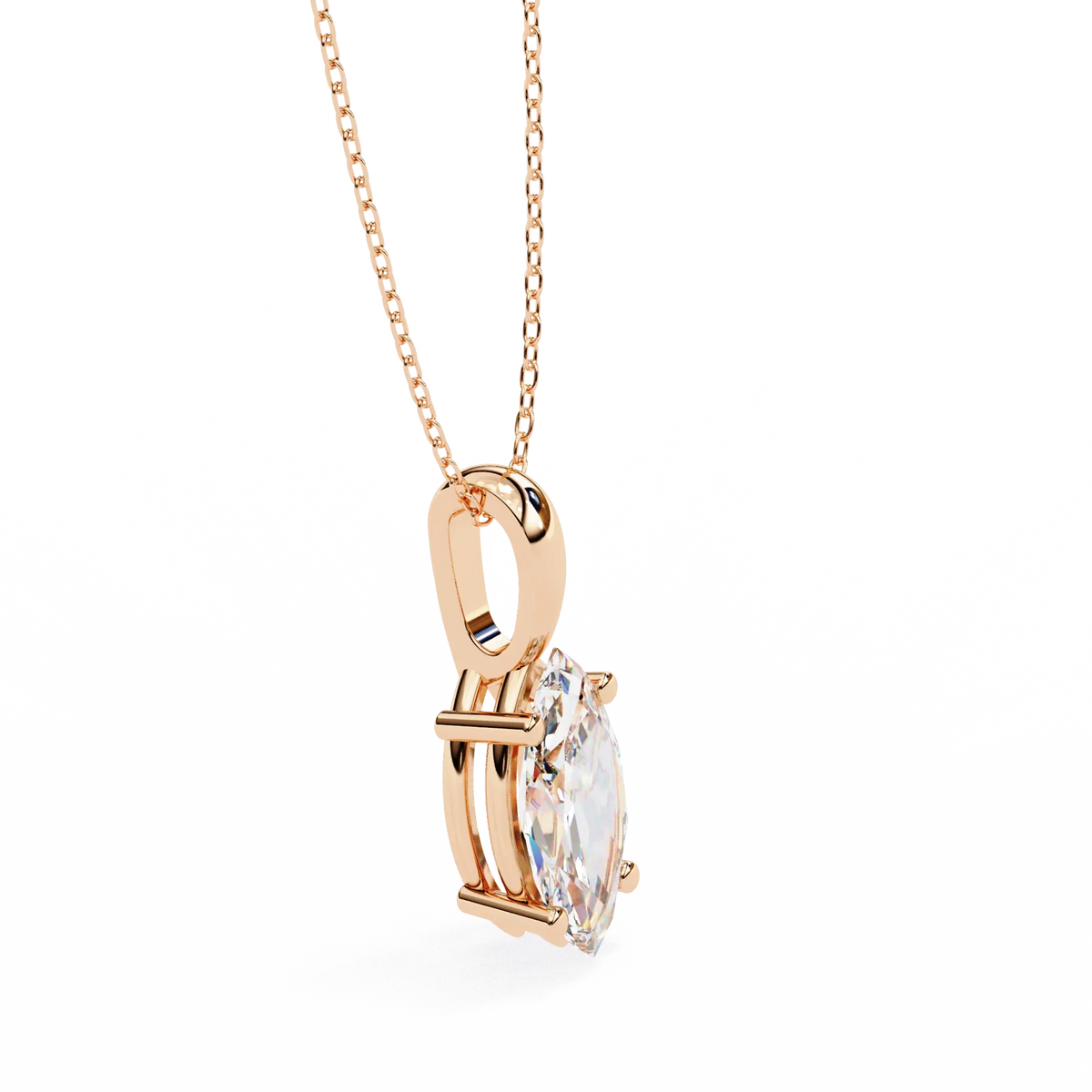 Sleek Marquise Lab-Grown Diamond Necklace - Ophiratbf