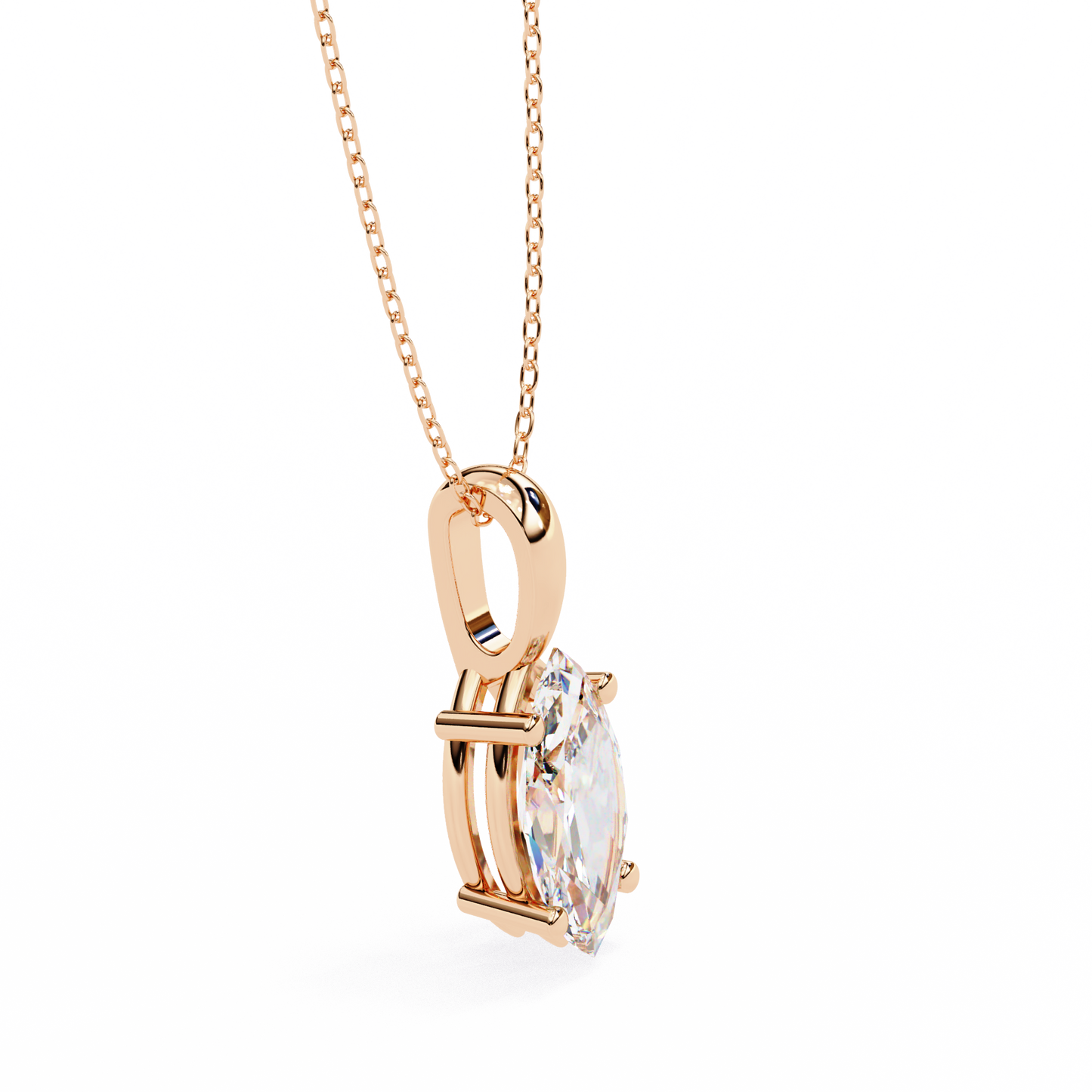 sleek marquise lab-grown diamond necklace