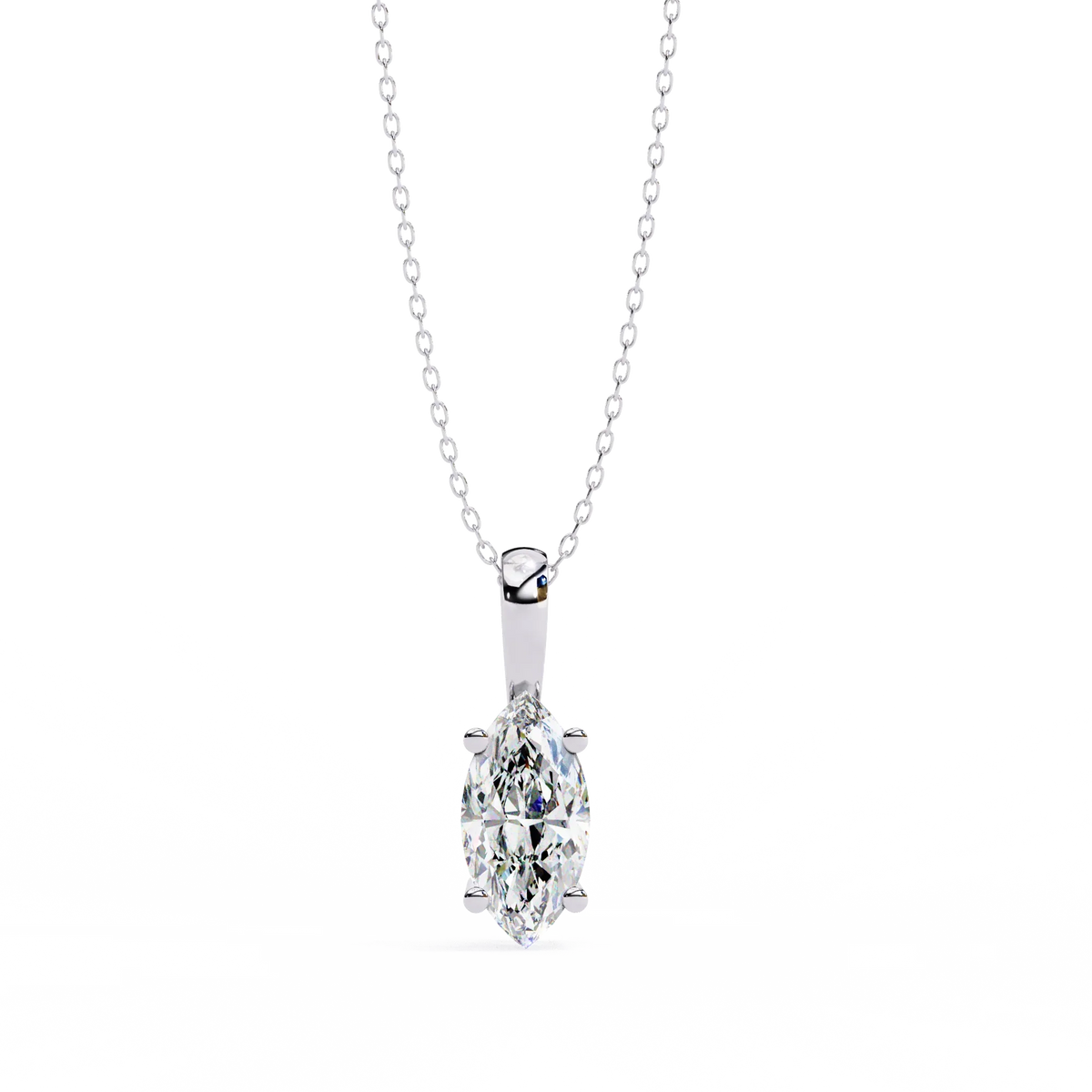 Sleek Marquise Lab-Grown Diamond Necklace - Ophiratbf