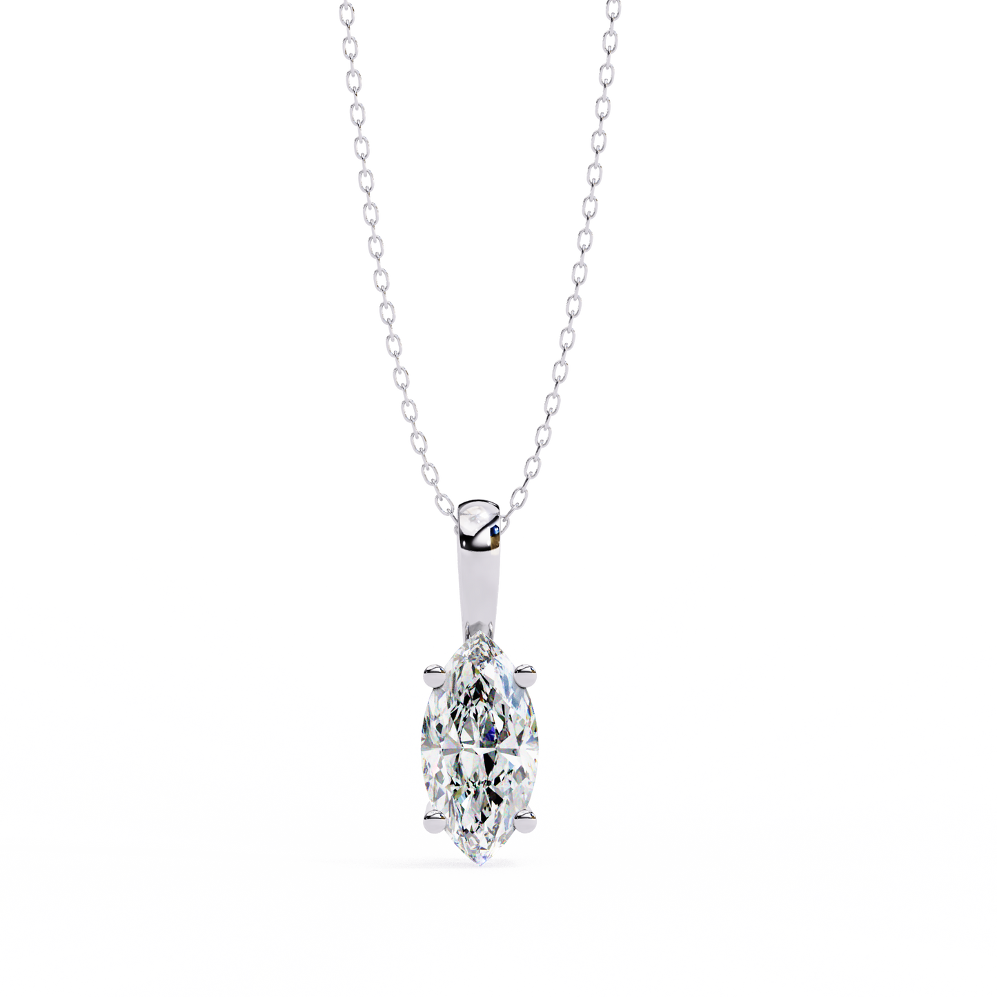 sleek marquise lab-grown diamond necklace