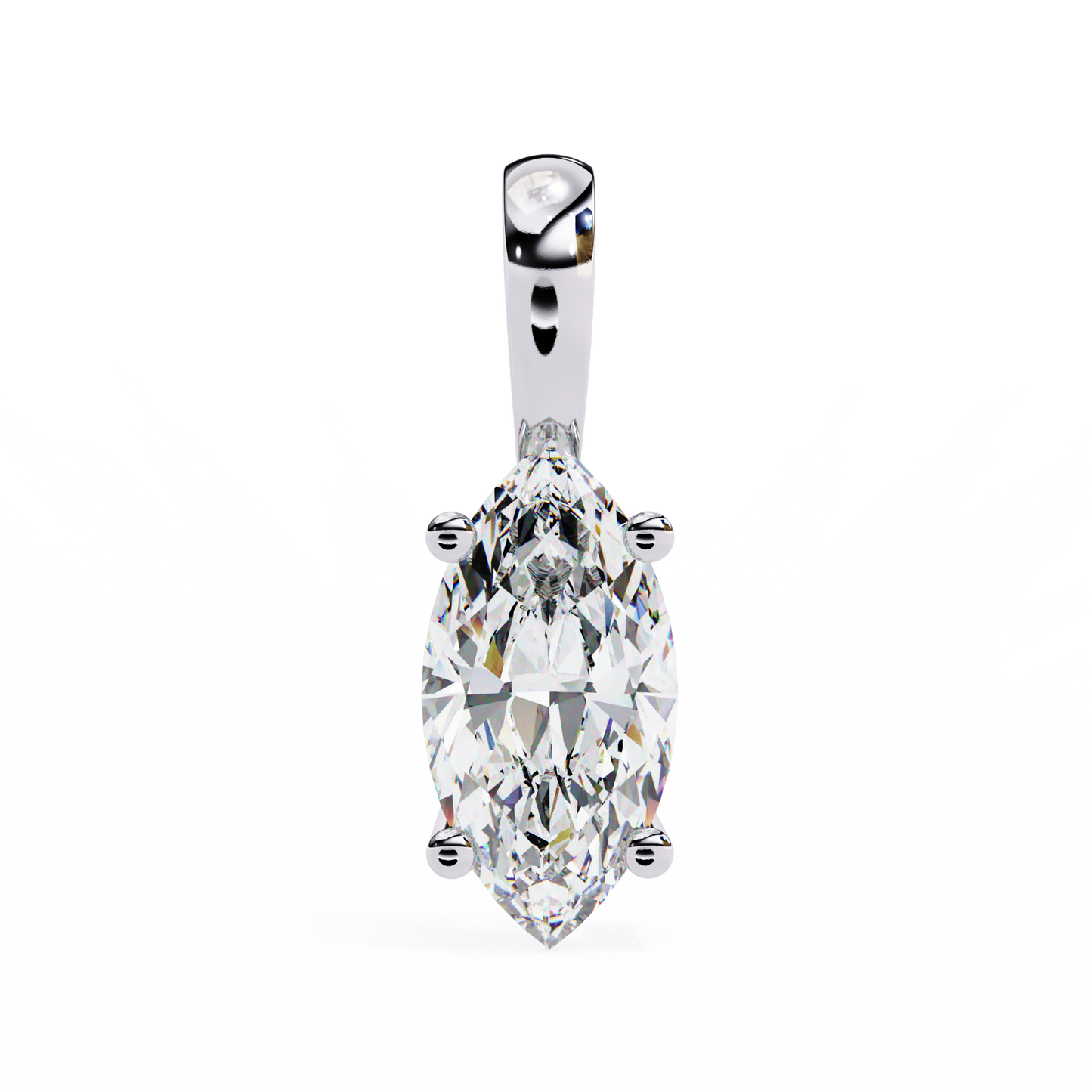 sleek marquise lab-grown diamond necklace