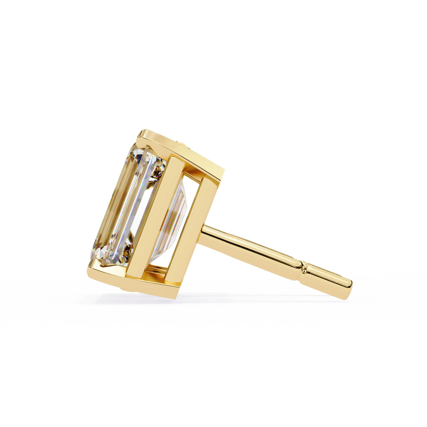 emerald prism lab grown diamond studs