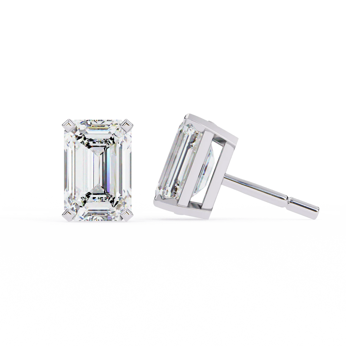 Emerald Prism Lab Grown Diamond Studs - Ophiratbf