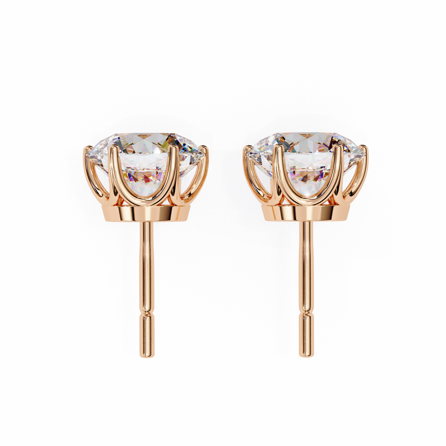 lustre round lab grown diamond studs
