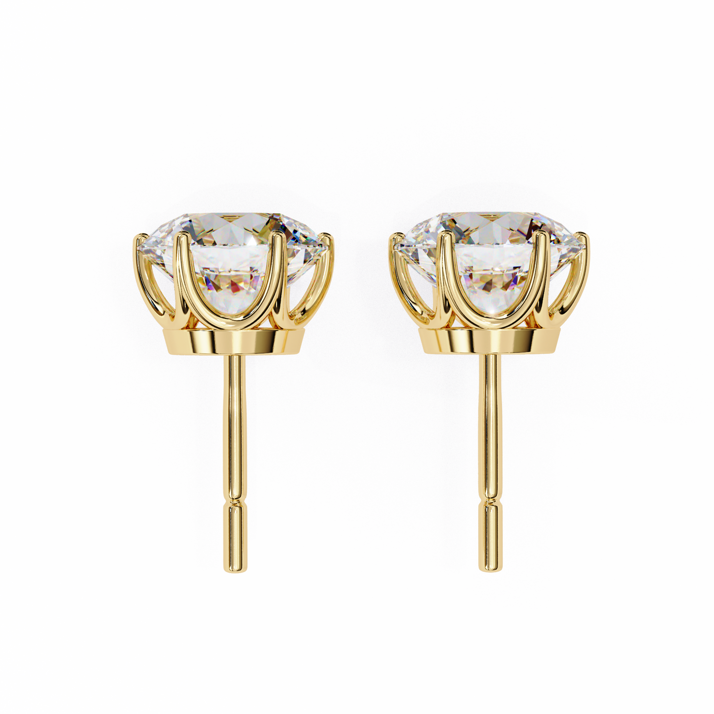 lustre round lab grown diamond studs