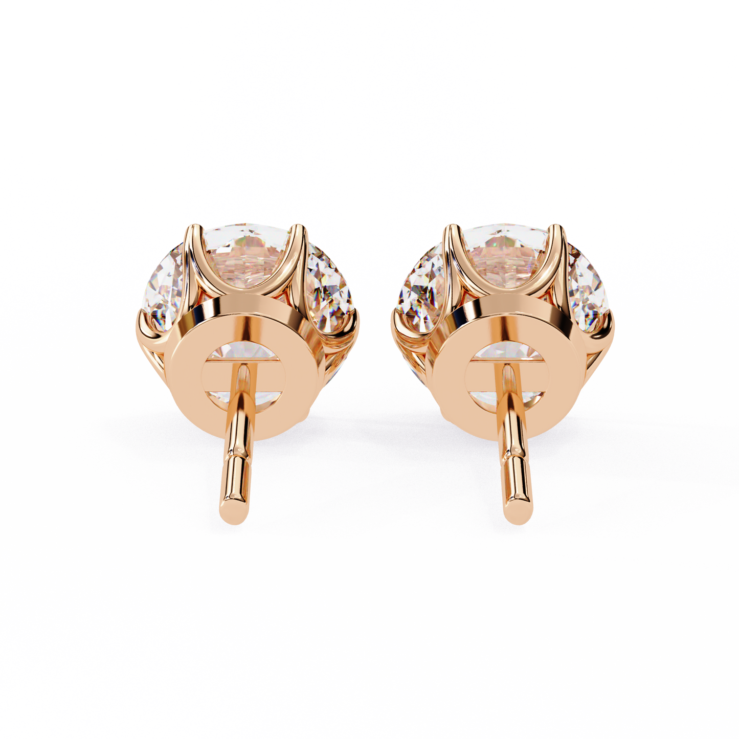 lustre round lab grown diamond studs