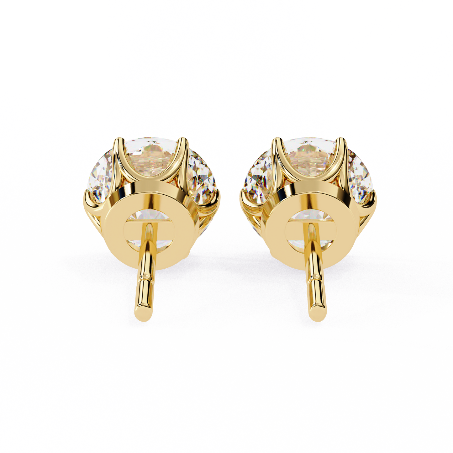 lustre round lab grown diamond studs