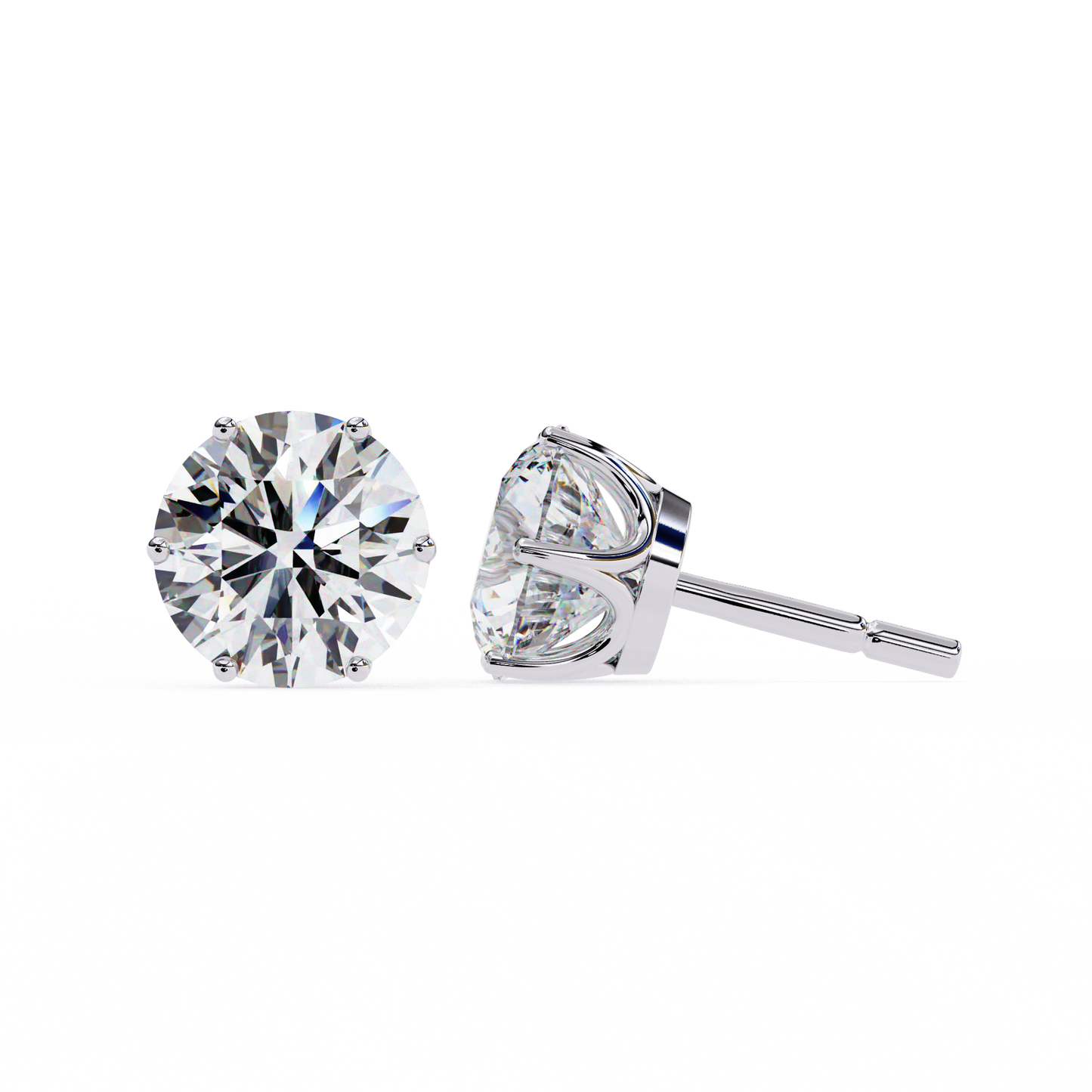 lustre round lab grown diamond studs