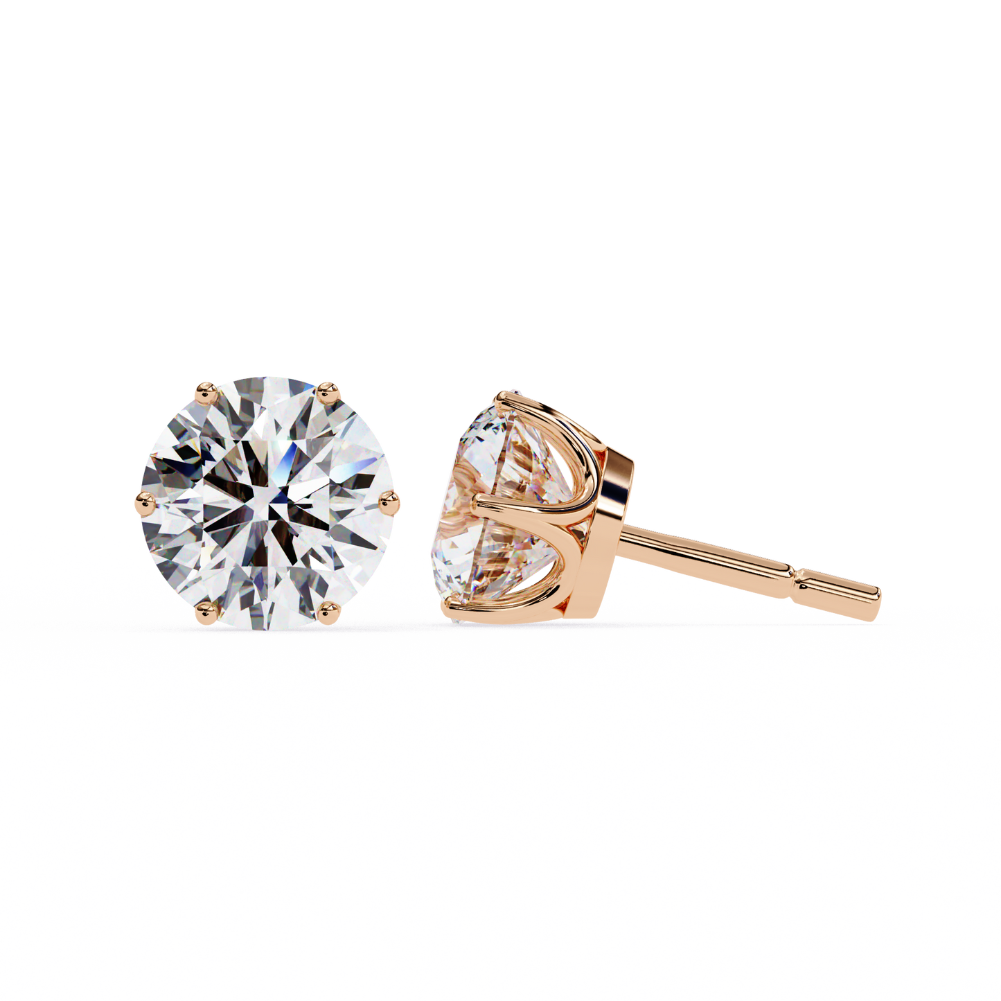 lustre round lab grown diamond studs