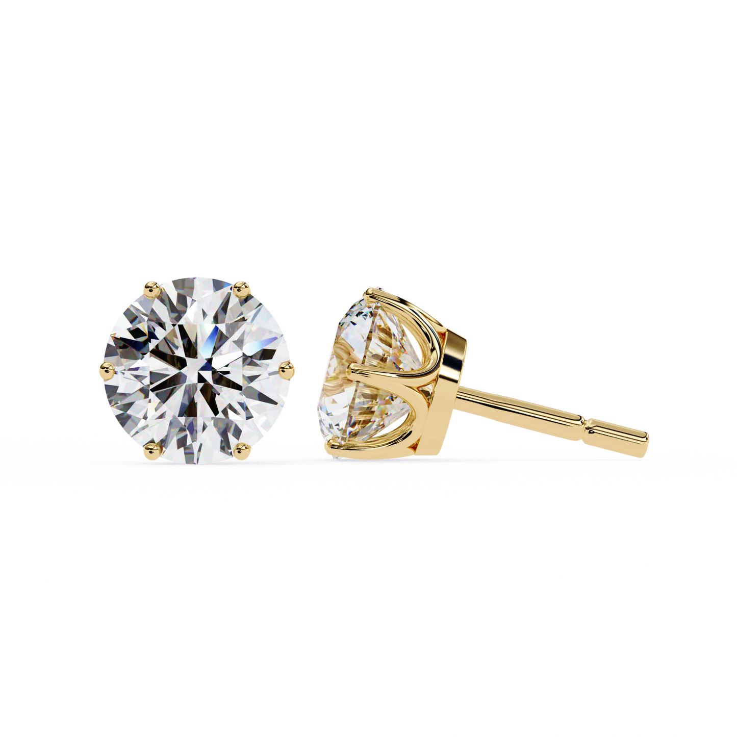 lustre round lab grown diamond studs