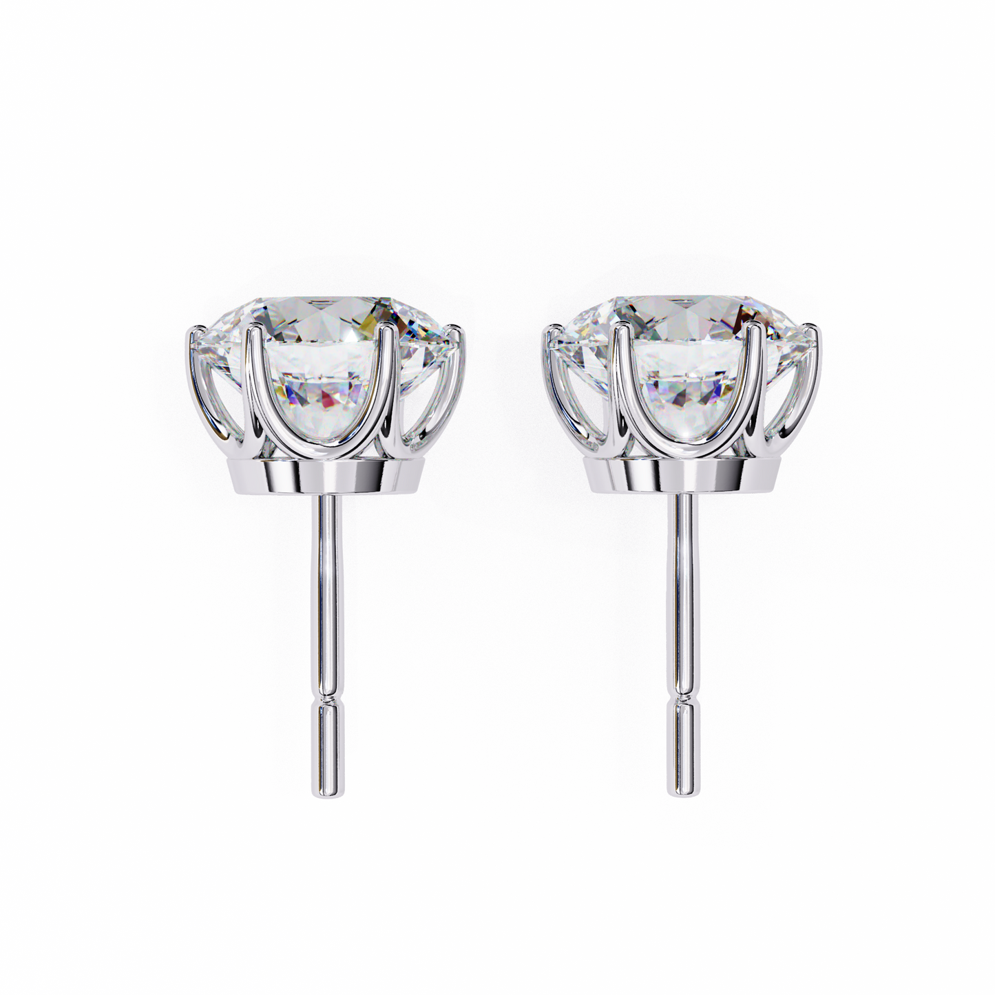 lustre round lab grown diamond studs