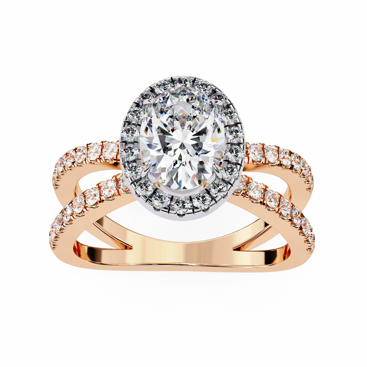 Aurelia Lab Grown Diamond Oval Infinity Halo Ring - Ophiratbf