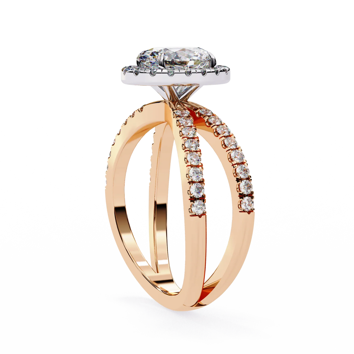 Aurelia Lab Grown Diamond Oval Infinity Halo Ring - Ophiratbf