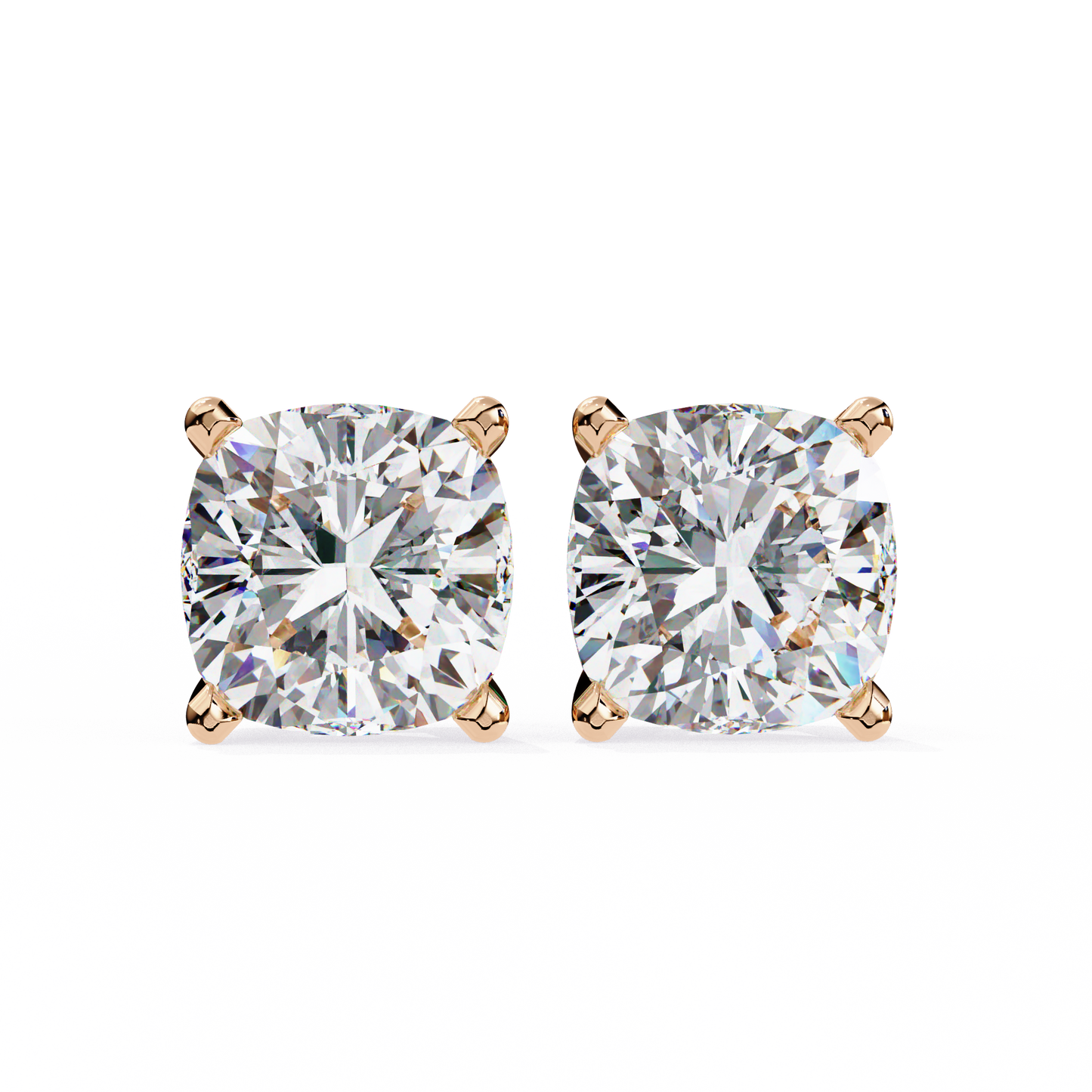 cushion glow lab grown diamond studs