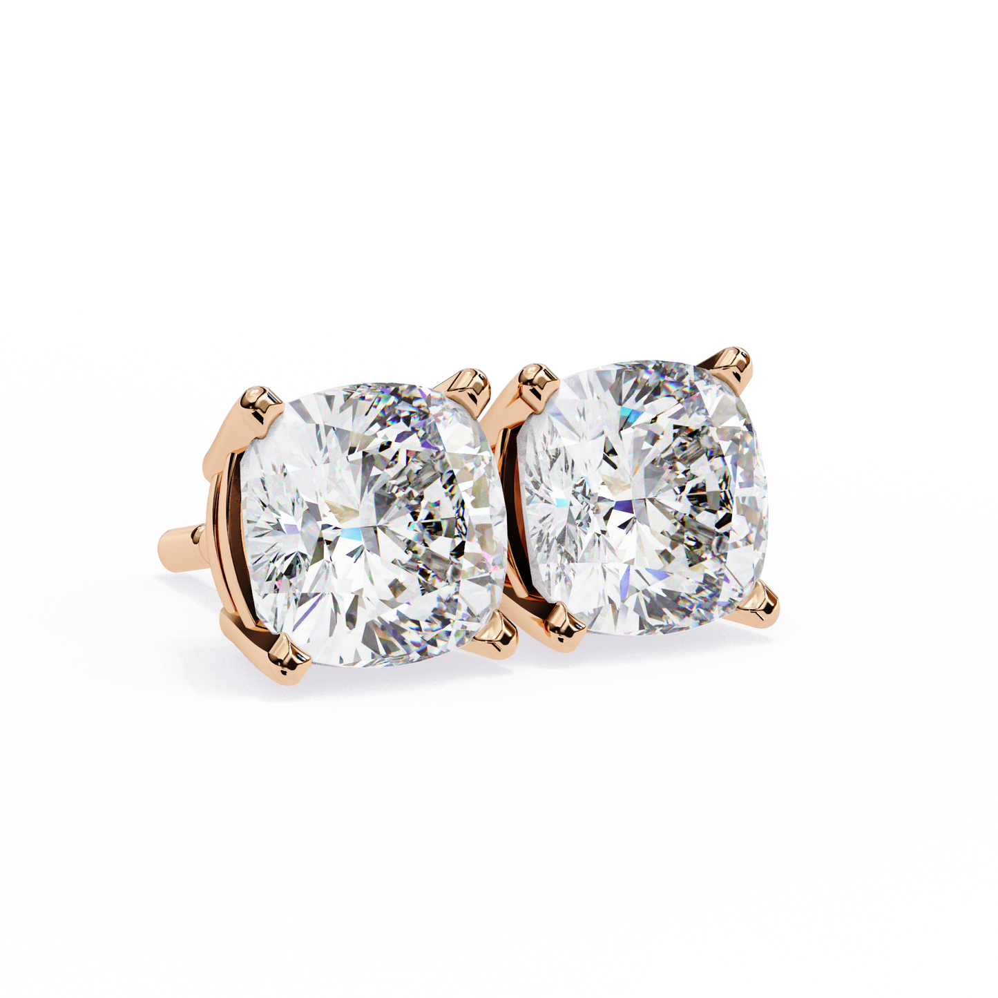 cushion glow lab grown diamond studs