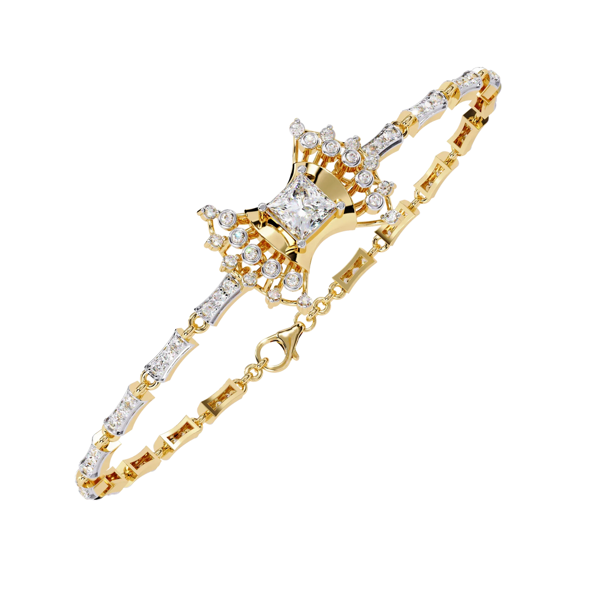 Celestial Princess Cut Lab Grown Diamond Bracelet - Ophiratbf