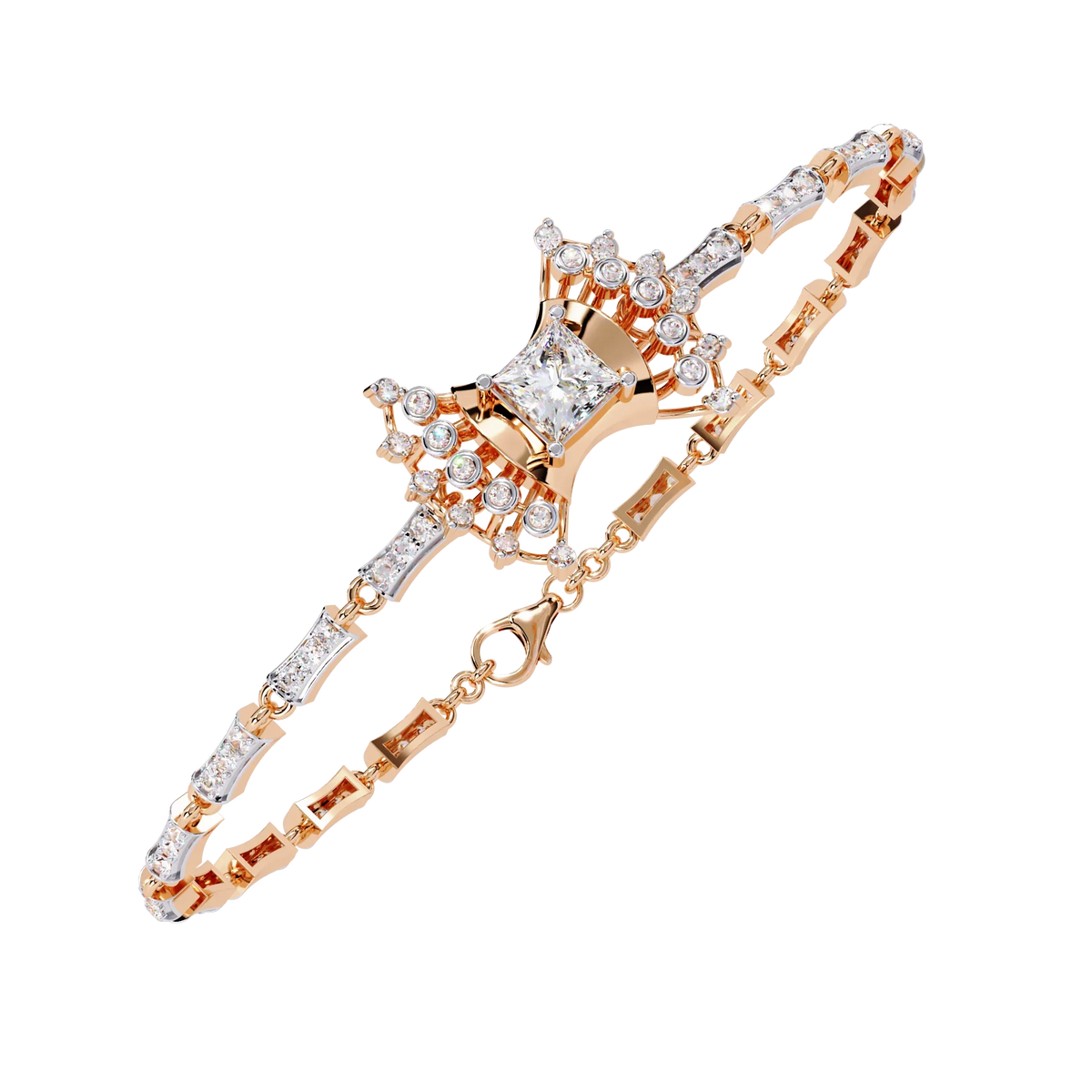 Celestial Princess Cut Lab Grown Diamond Bracelet - Ophiratbf