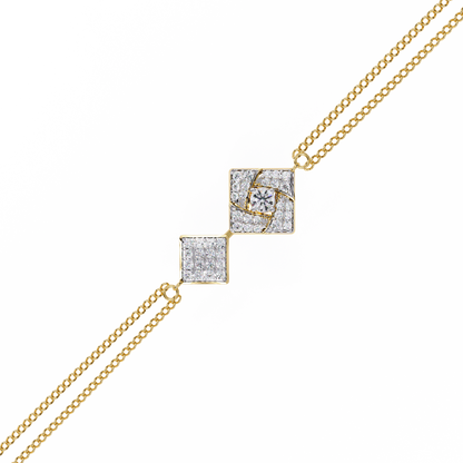 Geometra Dual Motif Lab Grown Diamond Bangle