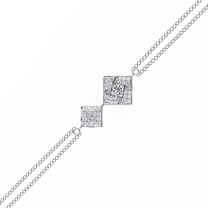 Geometra Dual Motif Lab Grown Diamond Bangle
