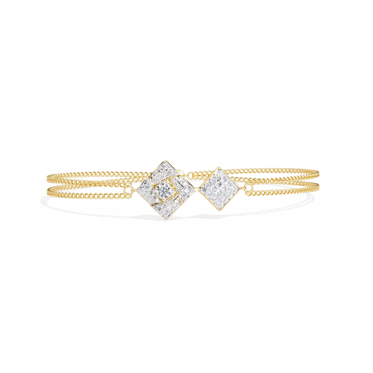 Geometra Dual Motif Lab Grown Diamond Bangle - Ophiratbf