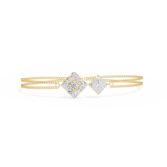 Geometra Dual Motif Lab Grown Diamond Bangle