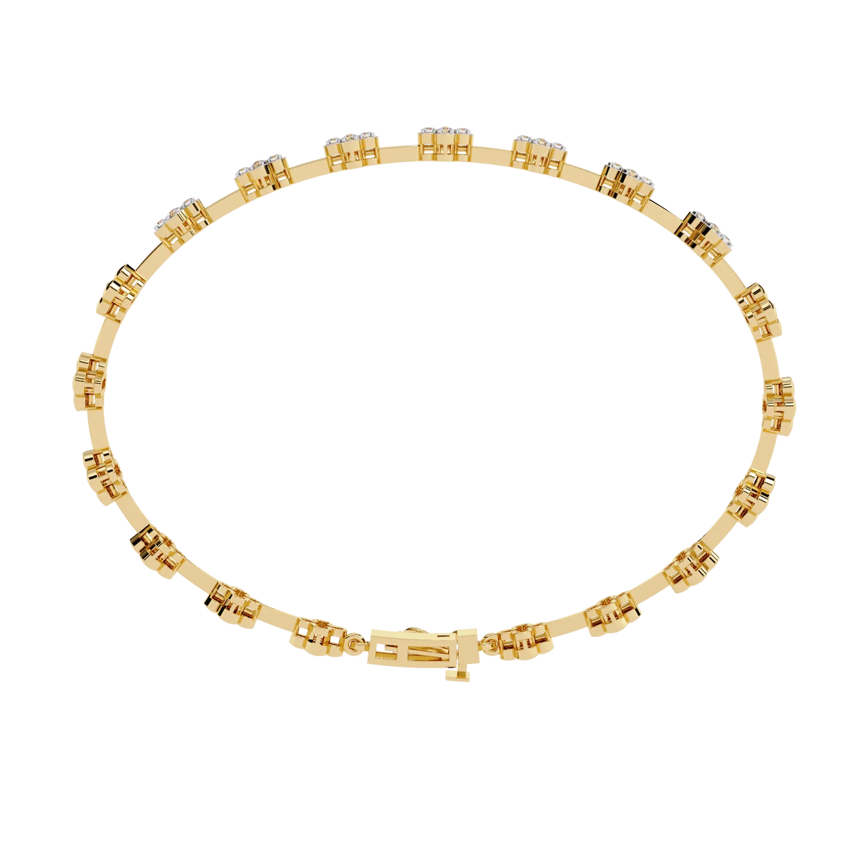 Bloom Cluster Lab Grown Diamond Line Bracelet - Ophiratbf
