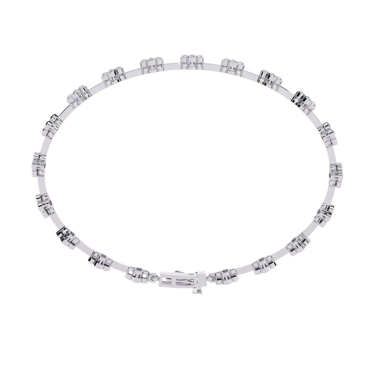 Bloom Cluster Lab Grown Diamond Line Bracelet - Ophiratbf