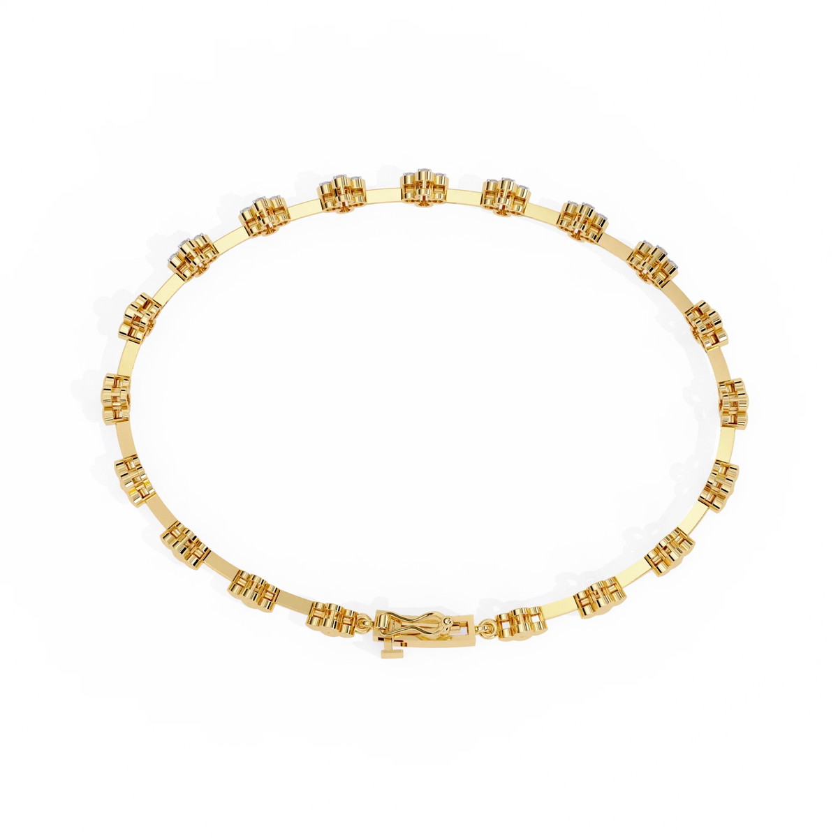 Bloom Cluster Lab Grown Diamond Line Bracelet - Ophiratbf