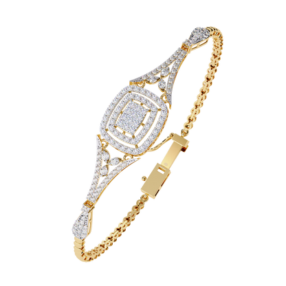 Empress Cushion Halo Lab Grown Diamond Bangle