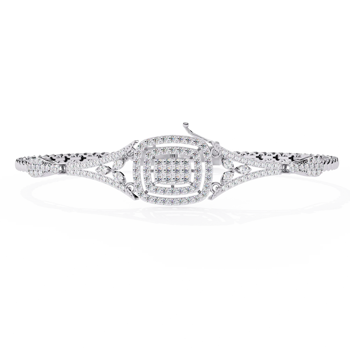Empress Cushion Halo Lab Grown Diamond Bangle - Ophiratbf