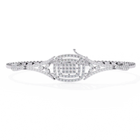 Empress Cushion Halo Lab Grown Diamond Bangle - Ophiratbf