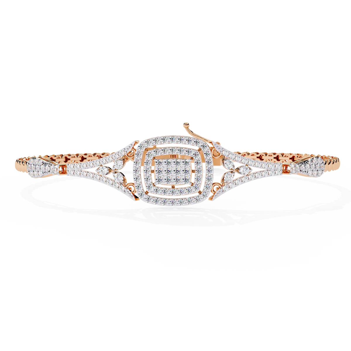 Empress Cushion Halo Lab Grown Diamond Bangle - Ophiratbf