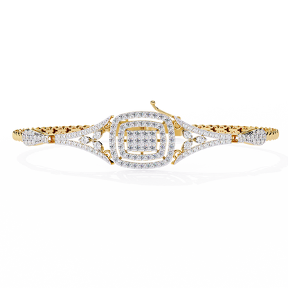 Empress Cushion Halo Lab Grown Diamond Bangle
