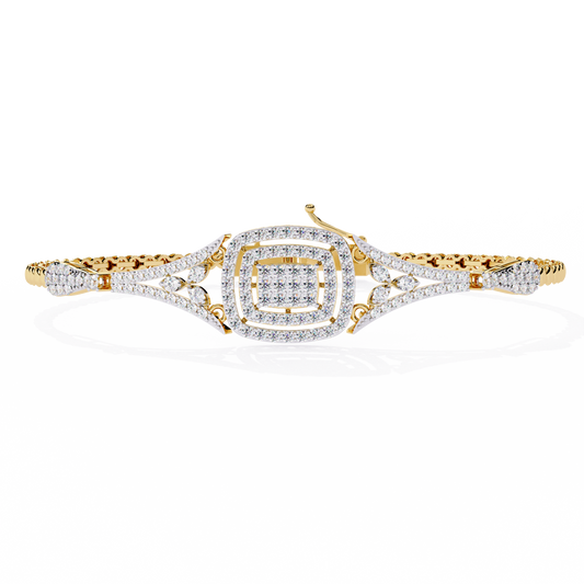 Empress Cushion Halo Lab Grown Diamond Bangle